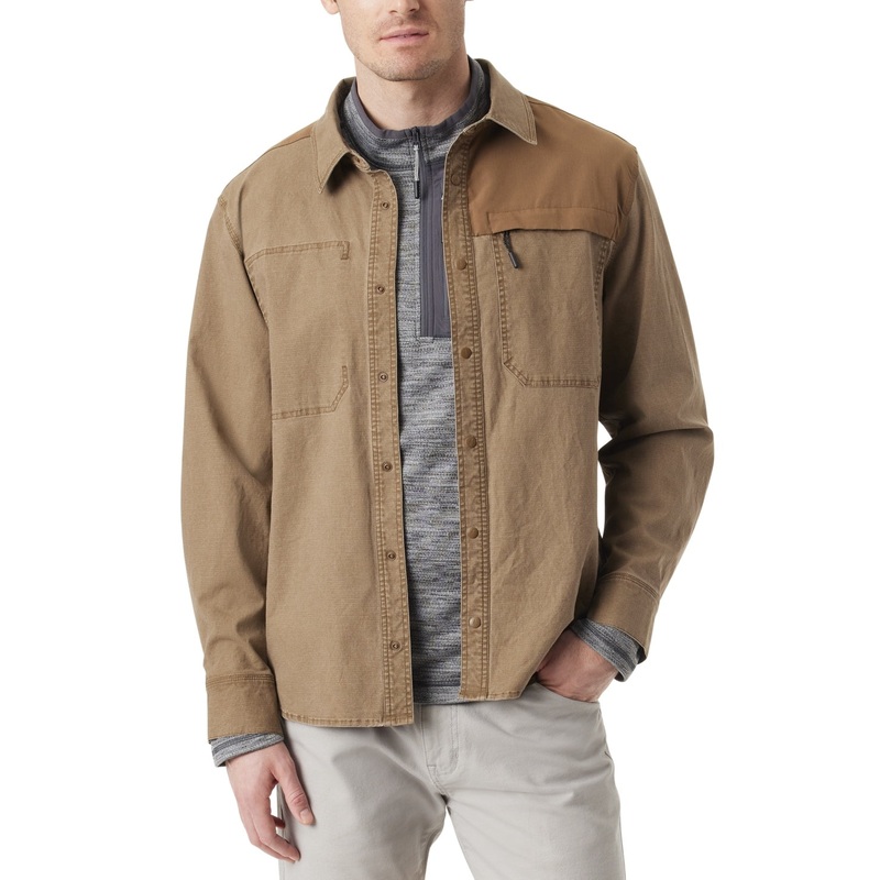 Bass Outdoor Mens Regular fit Shacket Coat Jacket Medium Brown Solid