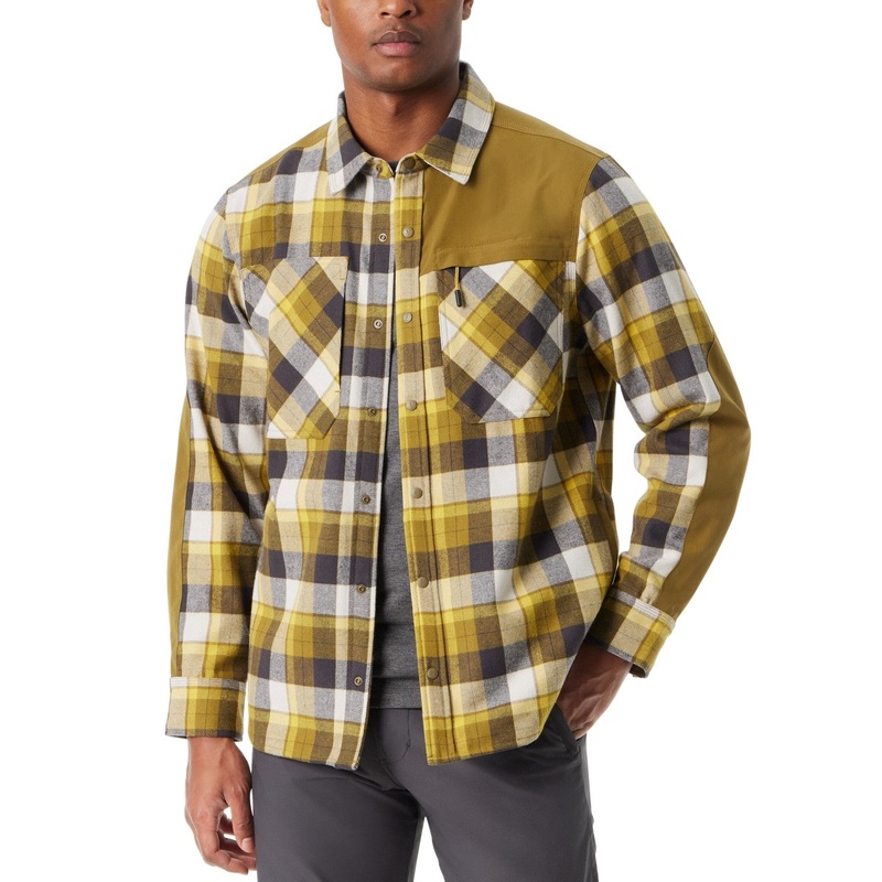 Bass Outdoor Mens Regular fit Shacket Coat Jacket Small Green Plaid