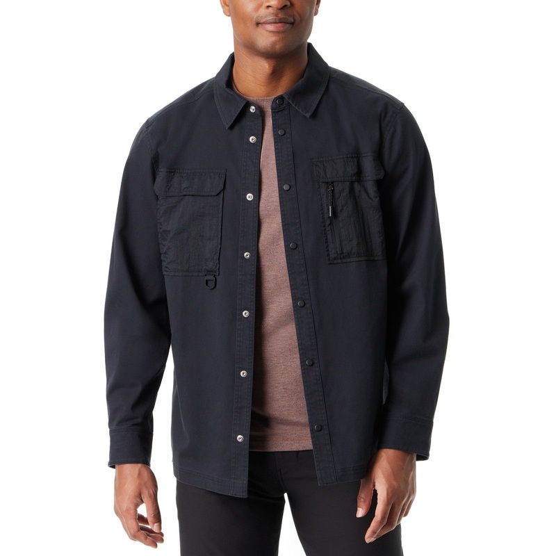 Bass Outdoor Mens Relaxed fit Shacket Coat Large Black Solid