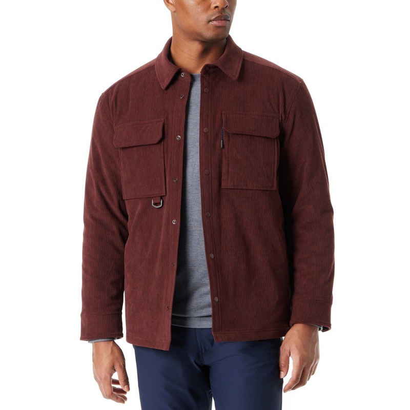 Bass Outdoor Mens Relaxed fit Shacket Coat Large Brown Solid
