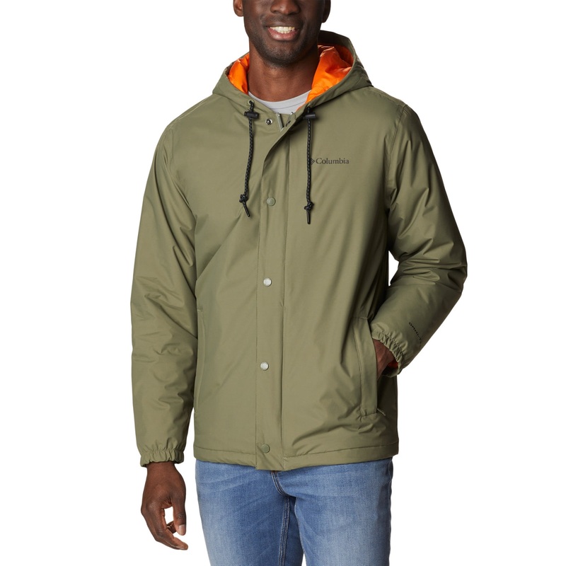 Columbia Mens Regular fit Insulated Coat Small Green Solid Waterproof