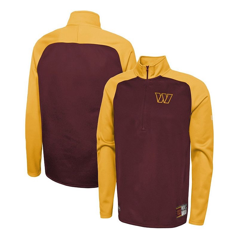 New Era Mens Regular fit Washington Commanders Half Zip Coat XL Red Yellow