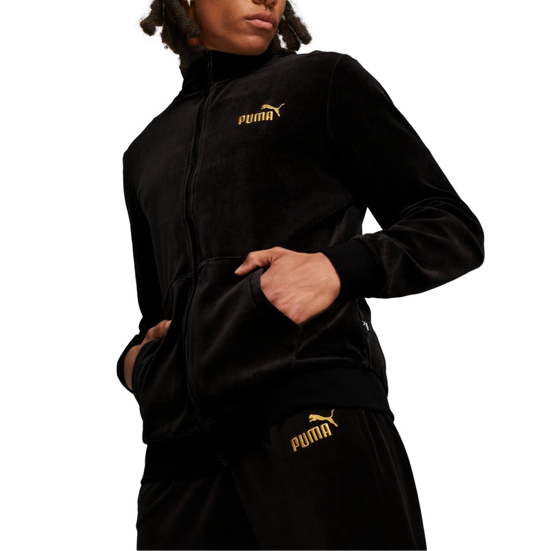 Puma Mens Regular fit Track Jacket Coat Medium Black Solid Lightweight