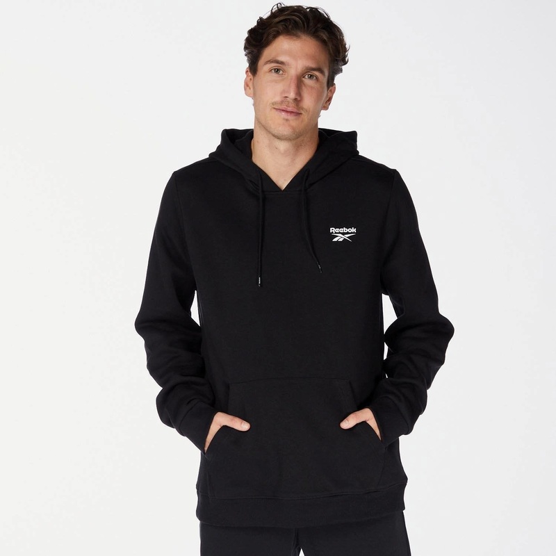 Reebok Mens Regular fit Hoodie Sweatshirt Medium Black Solid