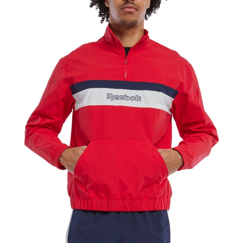 Reebok Mens Regular fit Quarter Zip Sweater Medium Red