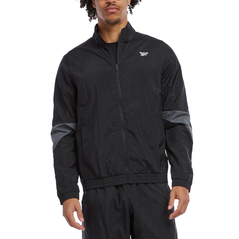 Reebok Mens Regular fit Track Jacket Coat Small Black Solid