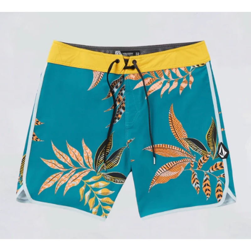Volcom Mens Regular Fit Shorts Lido Print Scallo Ocean Teal 31 / 8 Inseam