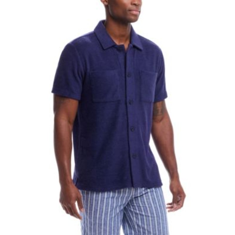Weatherproof Vintage Mens Regular fit Short Sleeve Button-Up Shirt XXL Blue