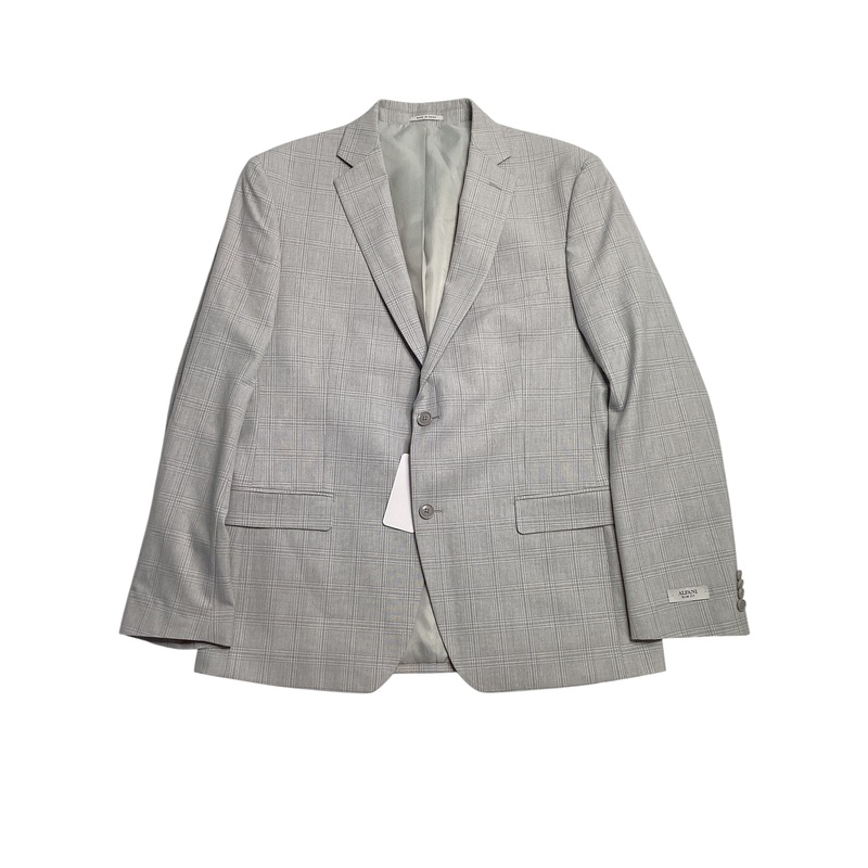 Alfani Mens Slim fit Suit Jacket Blazer 38 R Grey Plaid Stretch