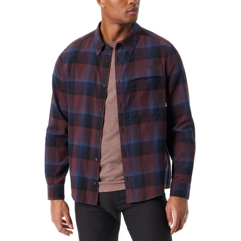 Bass Outdoor Men Classic fit Long Sleeve Button-Up Shirt Medium Red Plaid