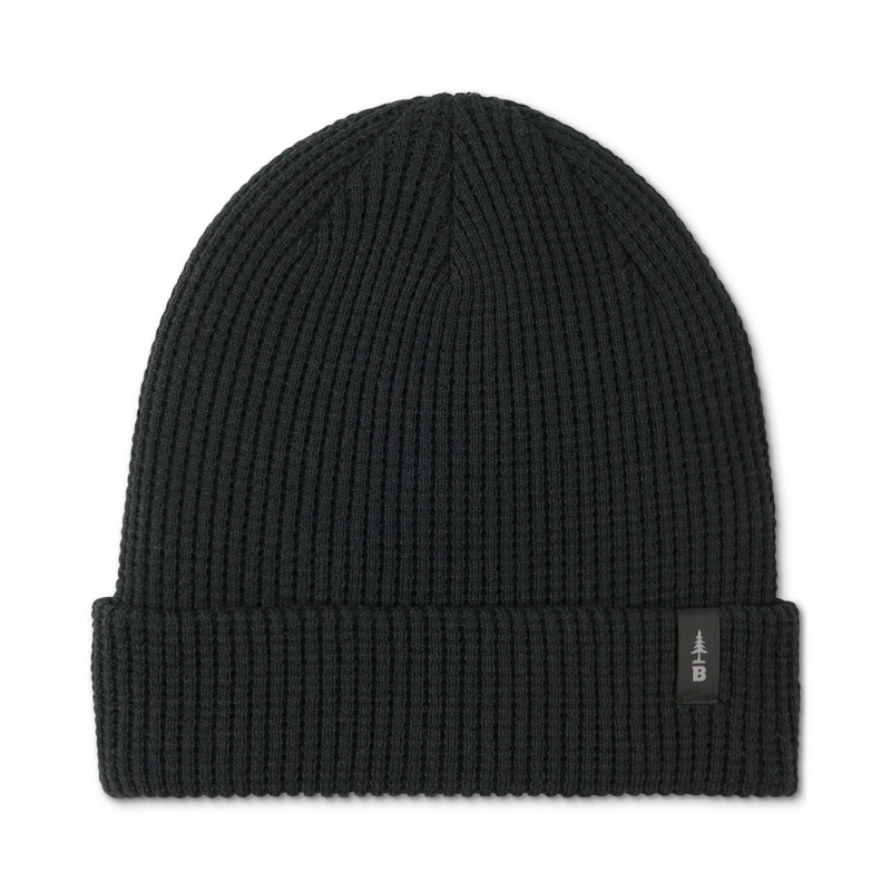 Bass Outdoor Men's Black Waffle-Knit Beanie OSFA