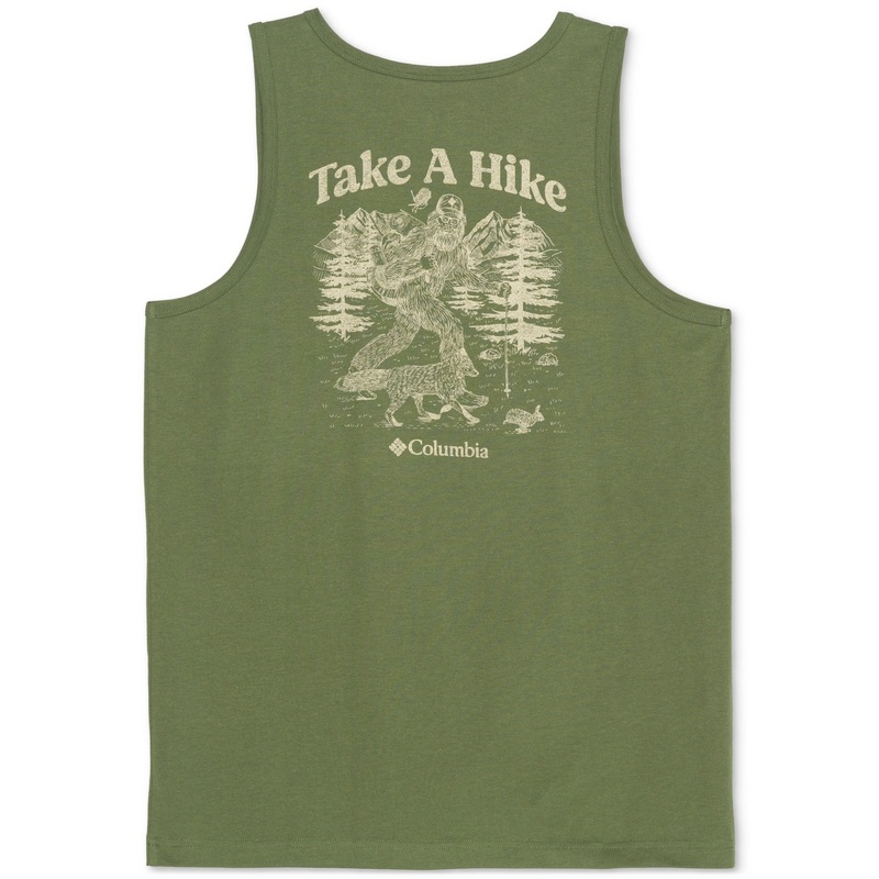 Columbia Men Regular fit Sleeveless Graphic Tank Top Shirt Medium Green Solid