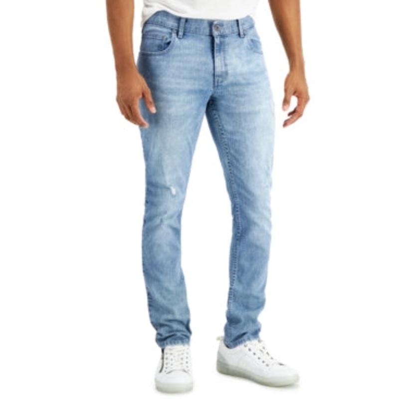 INC International Concepts Men's Skinny fit Jeans 40 / 32 Blue Solid