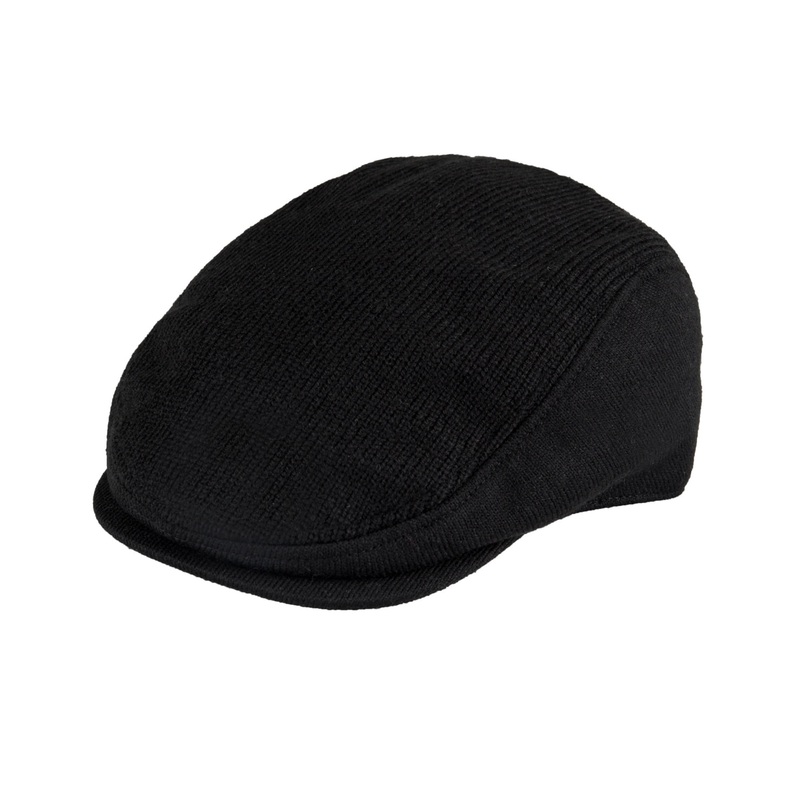 Levi's Men's Knit Flat Top Ivy Cap with Sherpa Fleece Lining XL Black