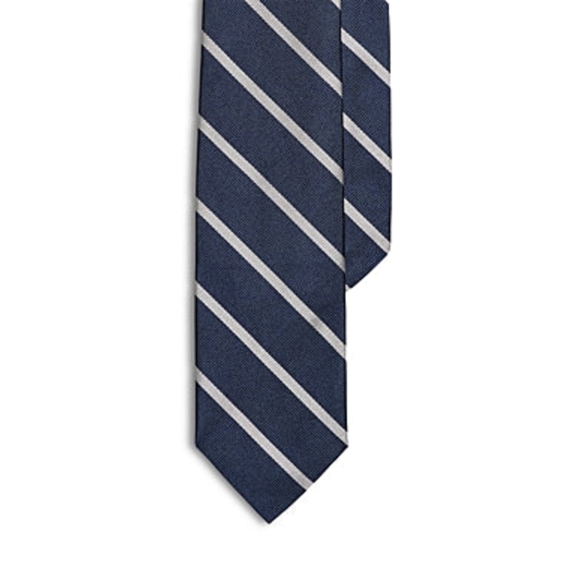 Polo Ralph Lauren Men's Striped Silk Repp Tie - Navy/white
