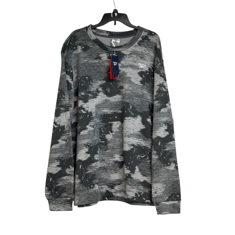 Reebok Men's Modern-Fit Camo Crewneck Sweatshirt XXL 2XL Pure Grey