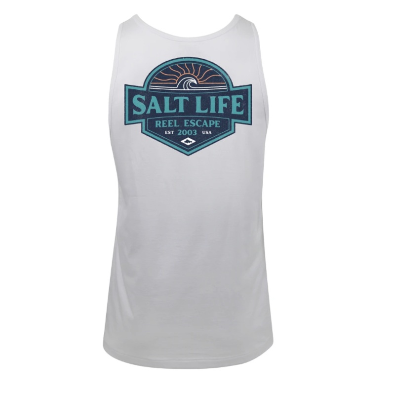 Salt Life Menss Regular fit Sleeveless Shirt XXL White Solid