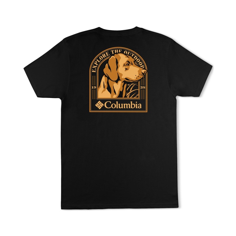 Columbia Men Regular fit Short Sleeve Graphic T-Shirt Shirt Large Black Solid