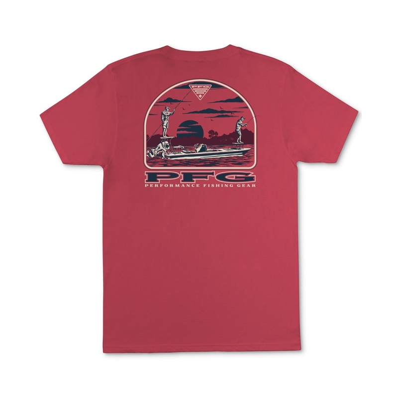 Columbia Men Regular fit Short Sleeve Graphic T-Shirt Shirt Large Red Solid