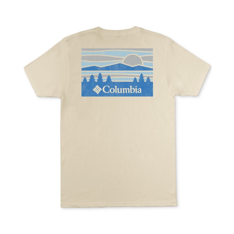 Columbia Men Regular fit Short Sleeve Graphic T-Shirt Shirt XL White Solid