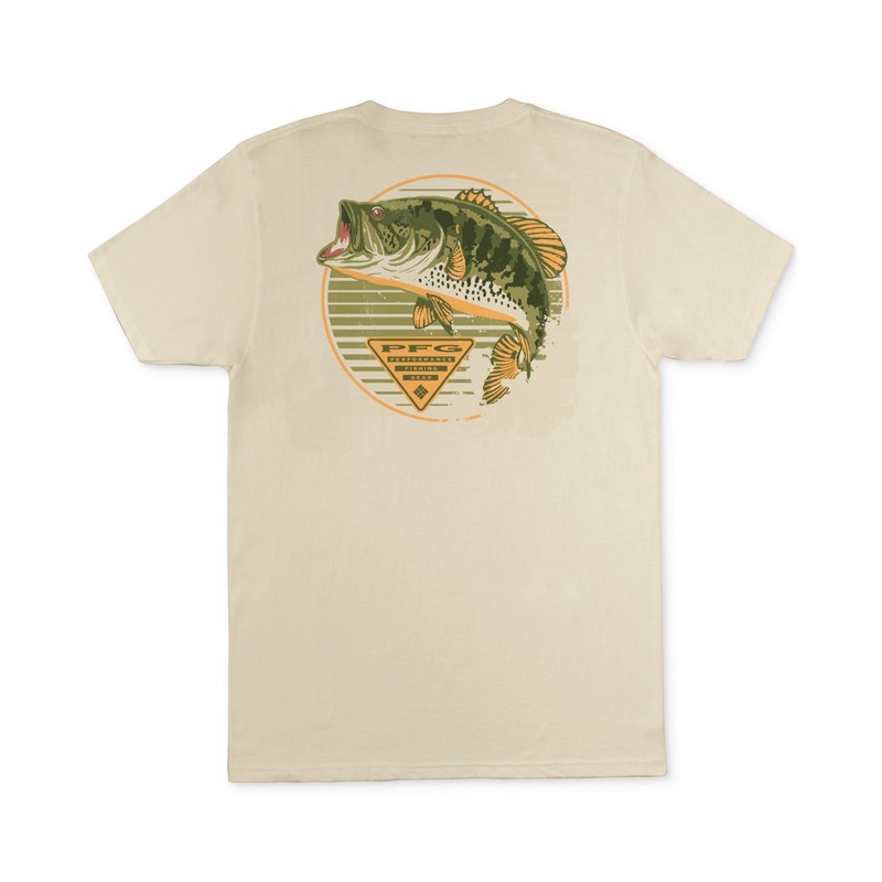 Columbia Men Regular fit Short Sleeve Graphic T-Shirt Shirt XXL Beige Solid