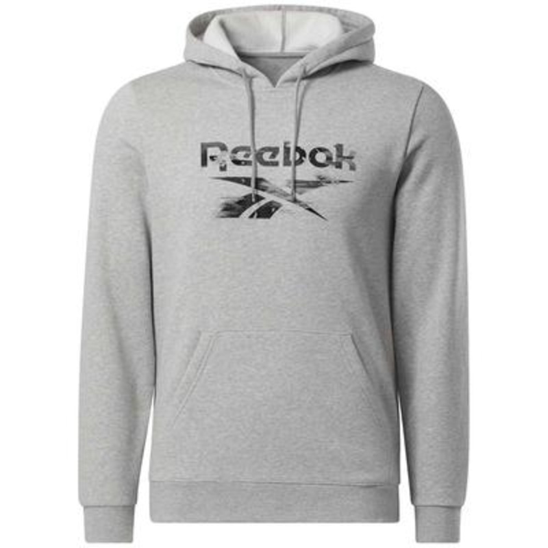 Reebok Men  fit Long Sleeve Hoodie Sweater Medium Grey Solid