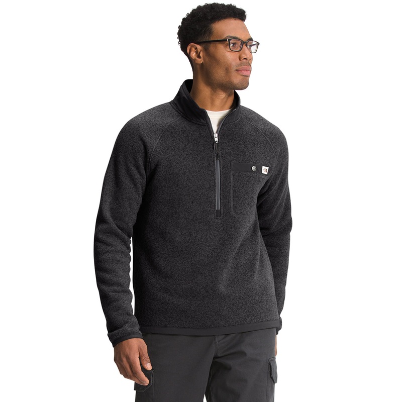 The North Face Men  fit Long Sleeve Half Zip Sweater Small Black Solid