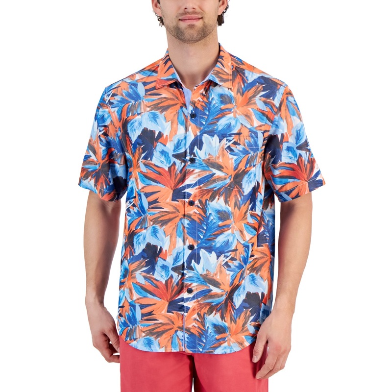 Tommy Bahama Men Regular fit Short Sleeve Button-Up Shirt XXL Red Floral