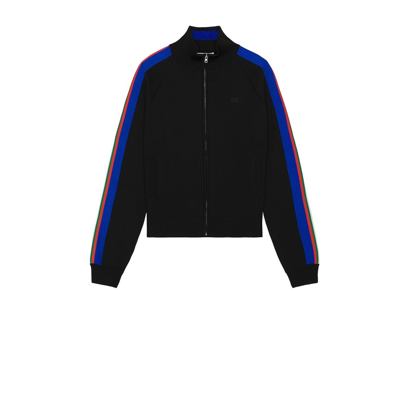 WALES BONNER Mens Tide Striped Knitted Track Jacket XL Black