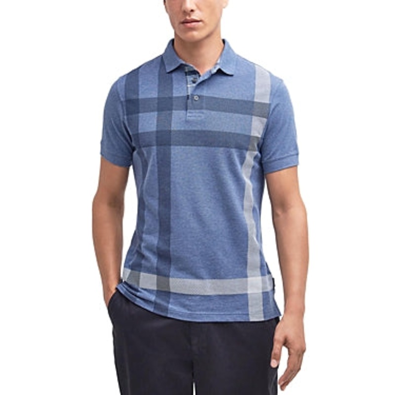 Barbour Men Regular fit Short Sleeve Polo Shirt Small Blue