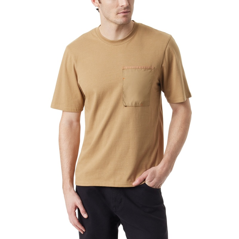 Bass Outdoor Men Regular fit Short Sleeve T-Shirt Shirt Small Beige Solid