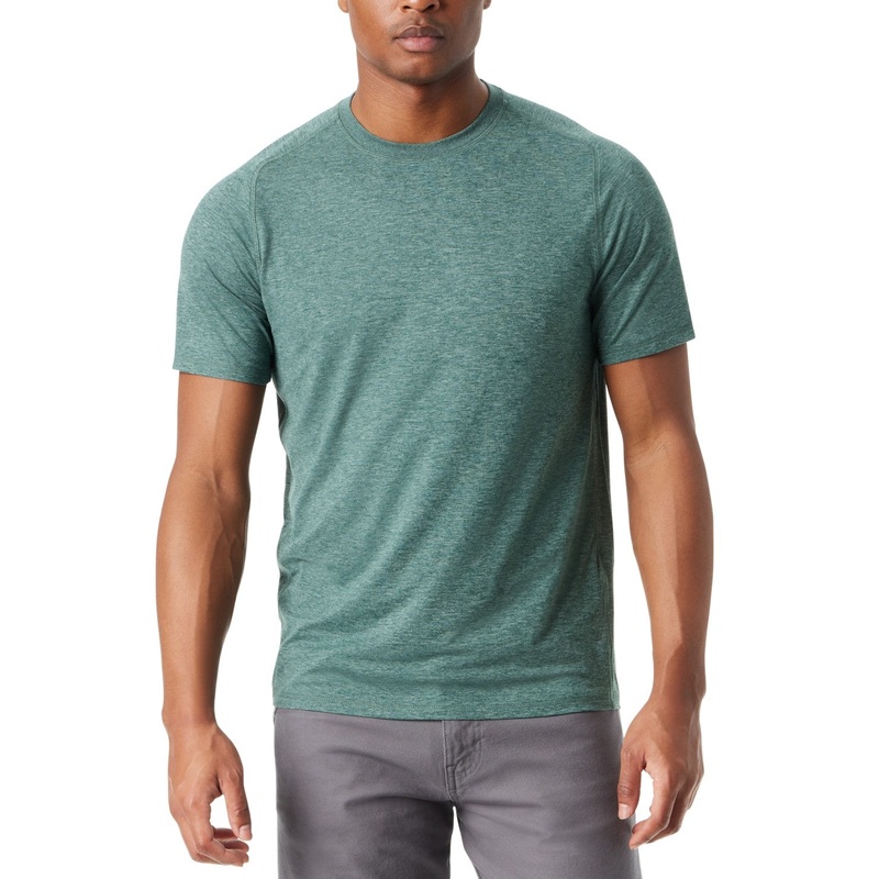 Bass Outdoor Men Regular fit Short Sleeve T-Shirt Shirt XL Green Solid Quick Dry