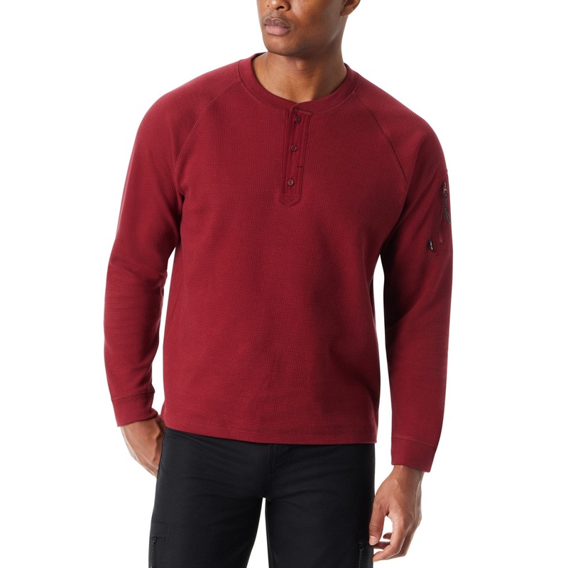Bass Outdoor Men Relaxed fit Long Sleeve T-Shirt Shirt Large Red Solid