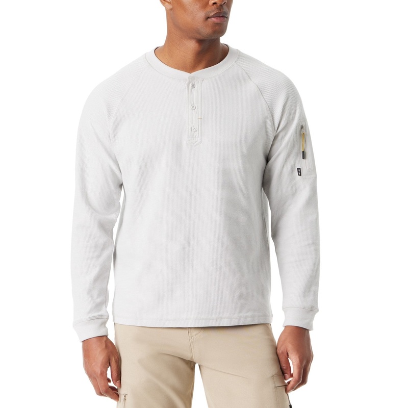 Bass Outdoor Men Relaxed fit Long Sleeve T-Shirt Shirt Medium White Solid