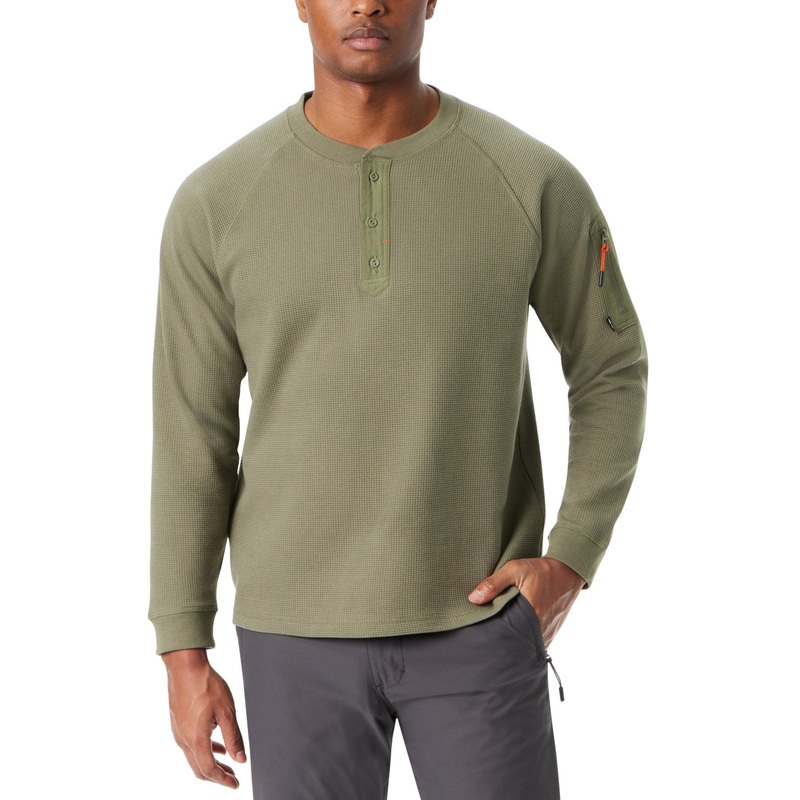 Bass Outdoor Men Relaxed fit Long Sleeve T-Shirt Shirt XL Green Solid