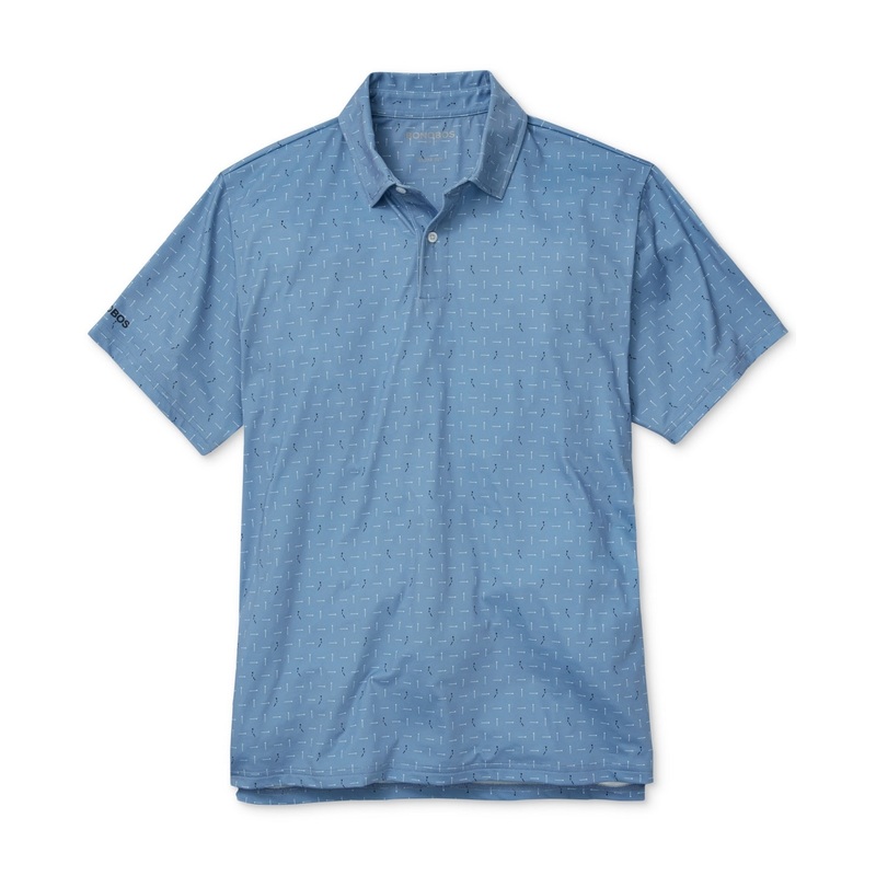 Bonobos Men Regular fit Short Sleeve Polo Shirt Large Blue Geometric