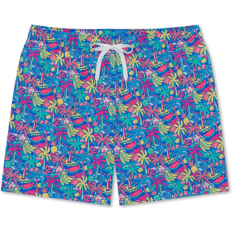 Chubbies Mens Regular fit Swim Trunks Swimwear Large / 5.5 Blue Floral Quick Dry