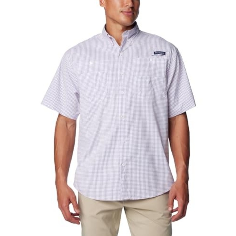 Columbia Men Regular fit Short Sleeve Button-Up Shirt Large Multicolor