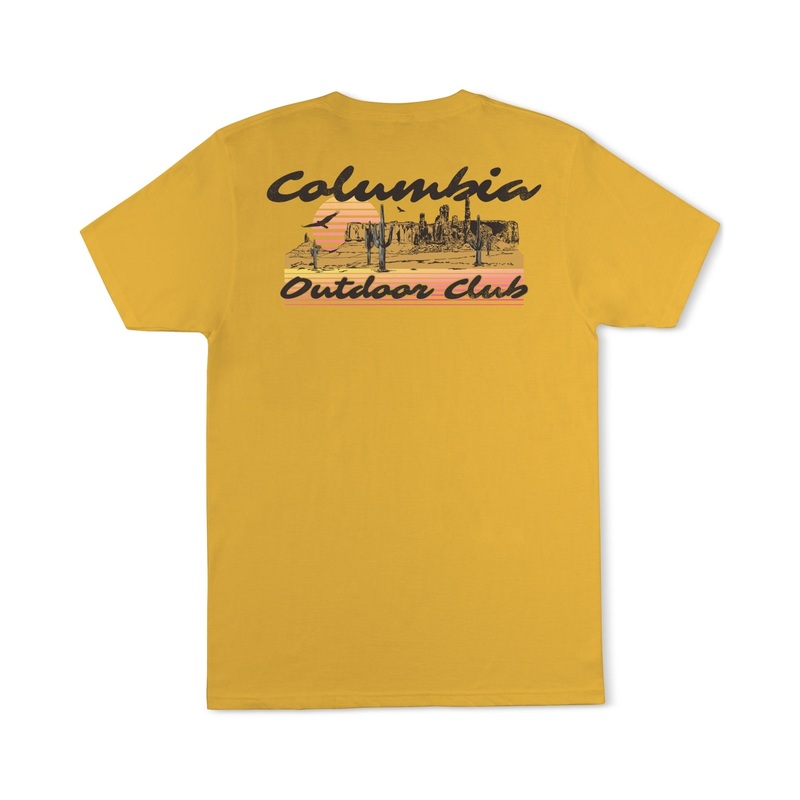 Columbia Men Regular fit Short Sleeve Grapic T-Shirt Shirt Small Gold Solid