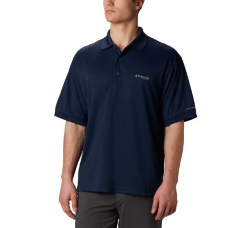 Columbia Men Regular fit Short Sleeve Polo Shirt Large Blue Solid