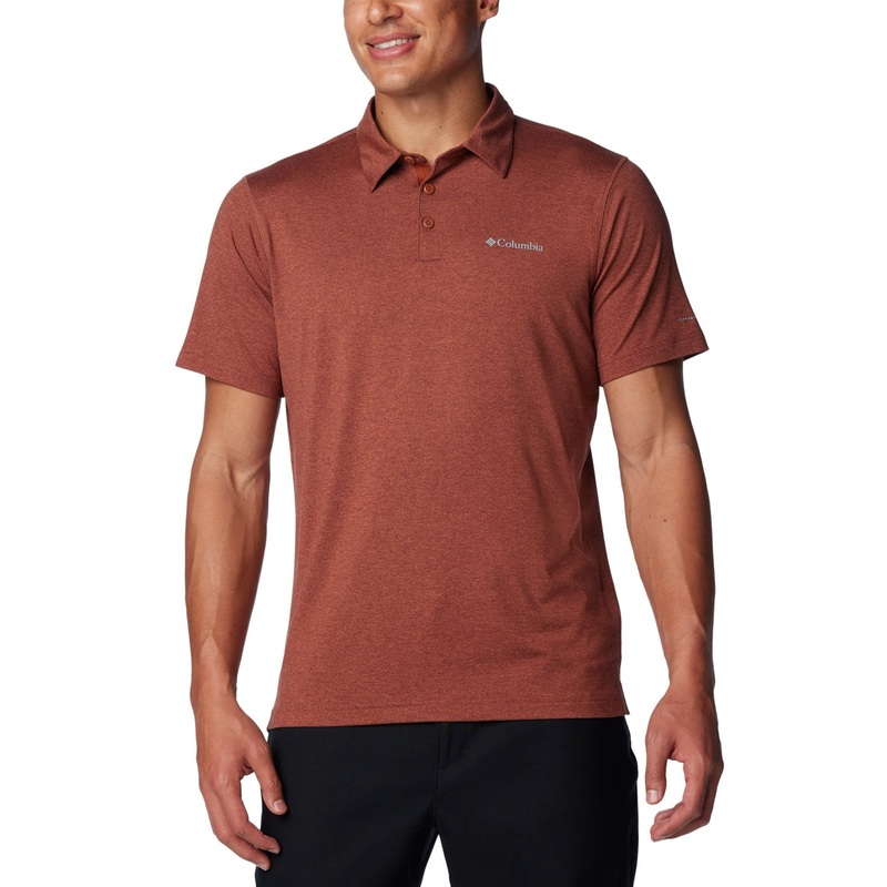 Columbia Men Regular fit Short Sleeve Polo Shirt XXL Orange Solid
