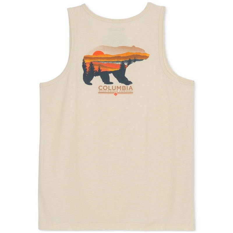 Columbia Men Regular fit Sleeveless Tank Top Shirt Large Beige Solid