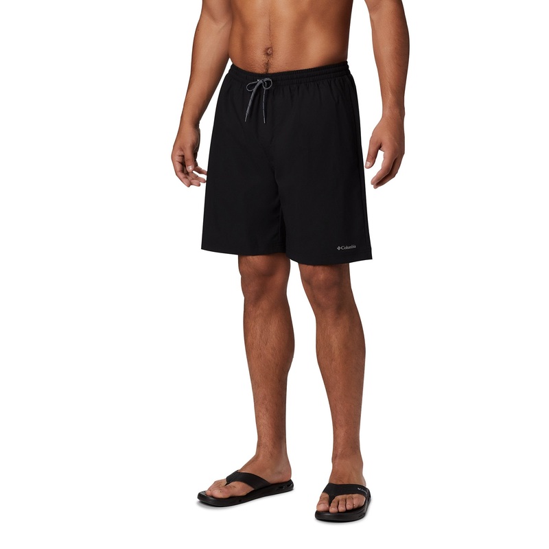 Columbia Mens Regular fit Casual Shorts Large / 8 Black Solid Stretch
