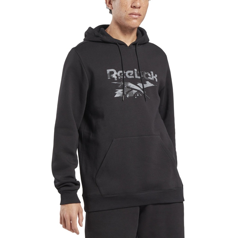 Reebok Men Classic fit Long Sleeve Hoodie Sweatshirt Medium Black Solid