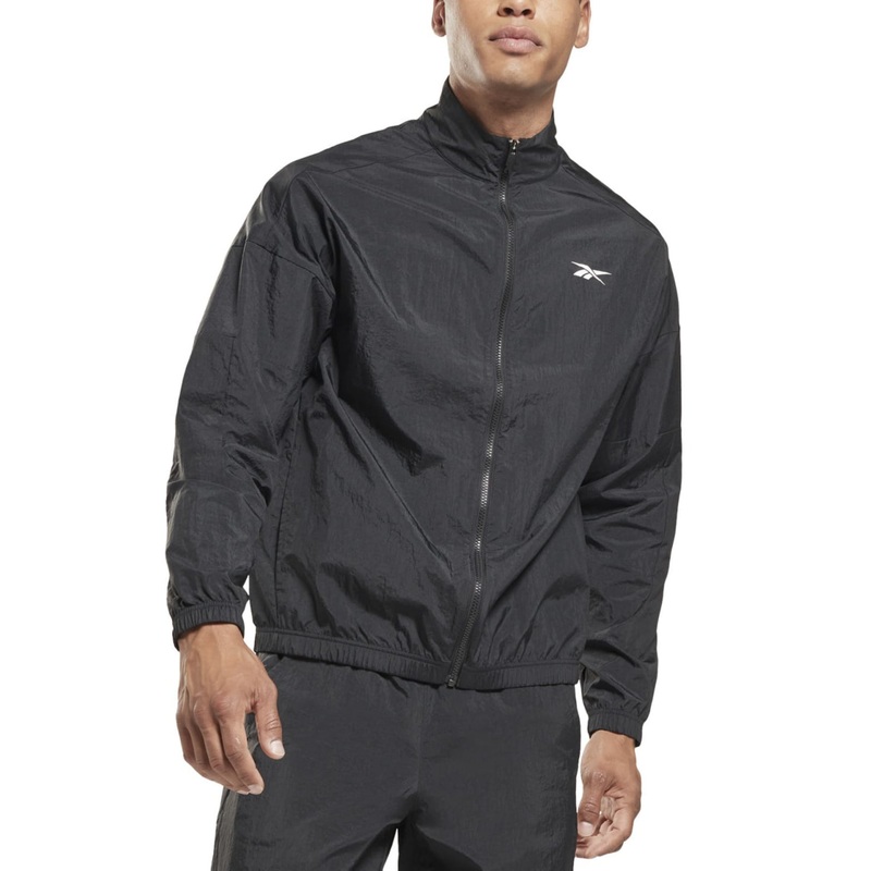 Reebok Men Relaxed fit Track Jacket Coat Small Black Solid
