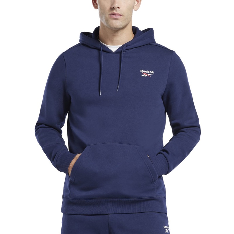 Reebok Mens Regular fit Long Sleeve Hoodie Sweatshirt Large Blue Solid