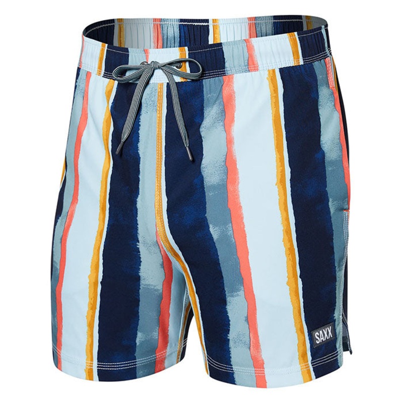 Saxx Mens Regular fit Swim Trunks Swimwear XL / 5 Blue Striped