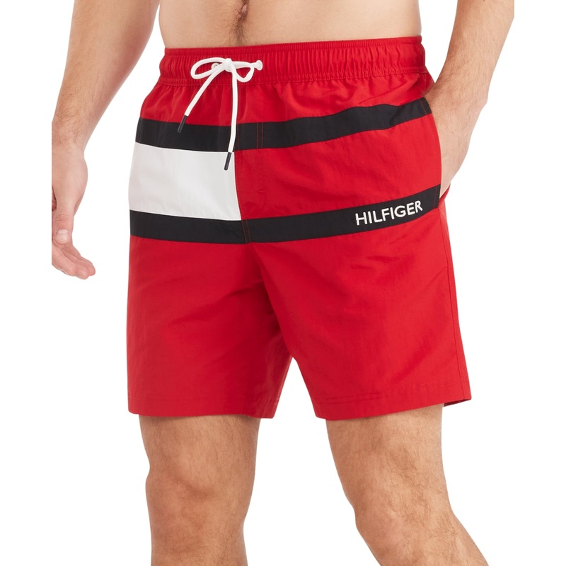 Tommy Hilfiger Mens Regular fit Swim Trunks Swimwear Small / 7 Red