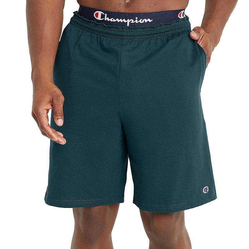 CHAMPION Mens Regular fit Casual Running Shorts Small /  Green Solid