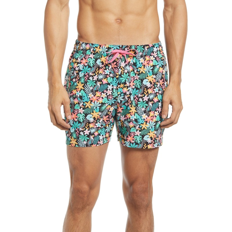 Chubbies Mens Regular fit Swim Trunks Swimwear Medium /  Black Floral Quick Dry